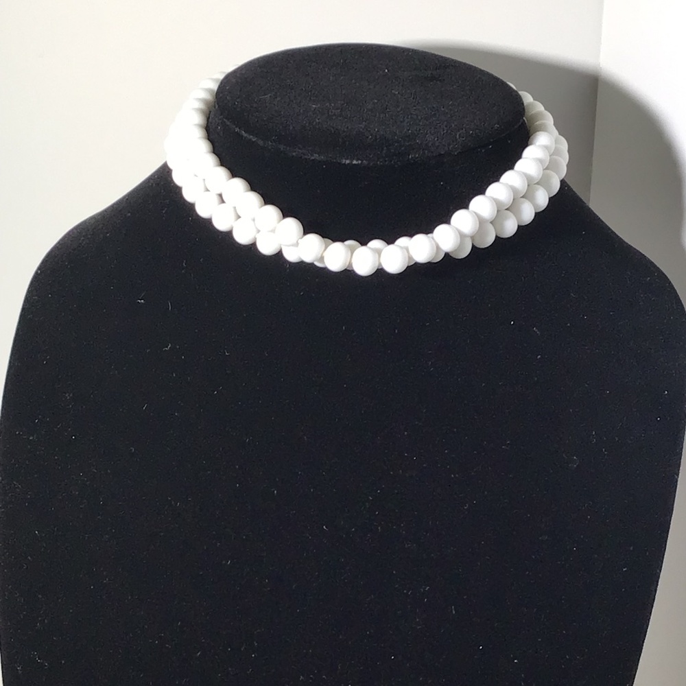 Vintage White Bead Necklace